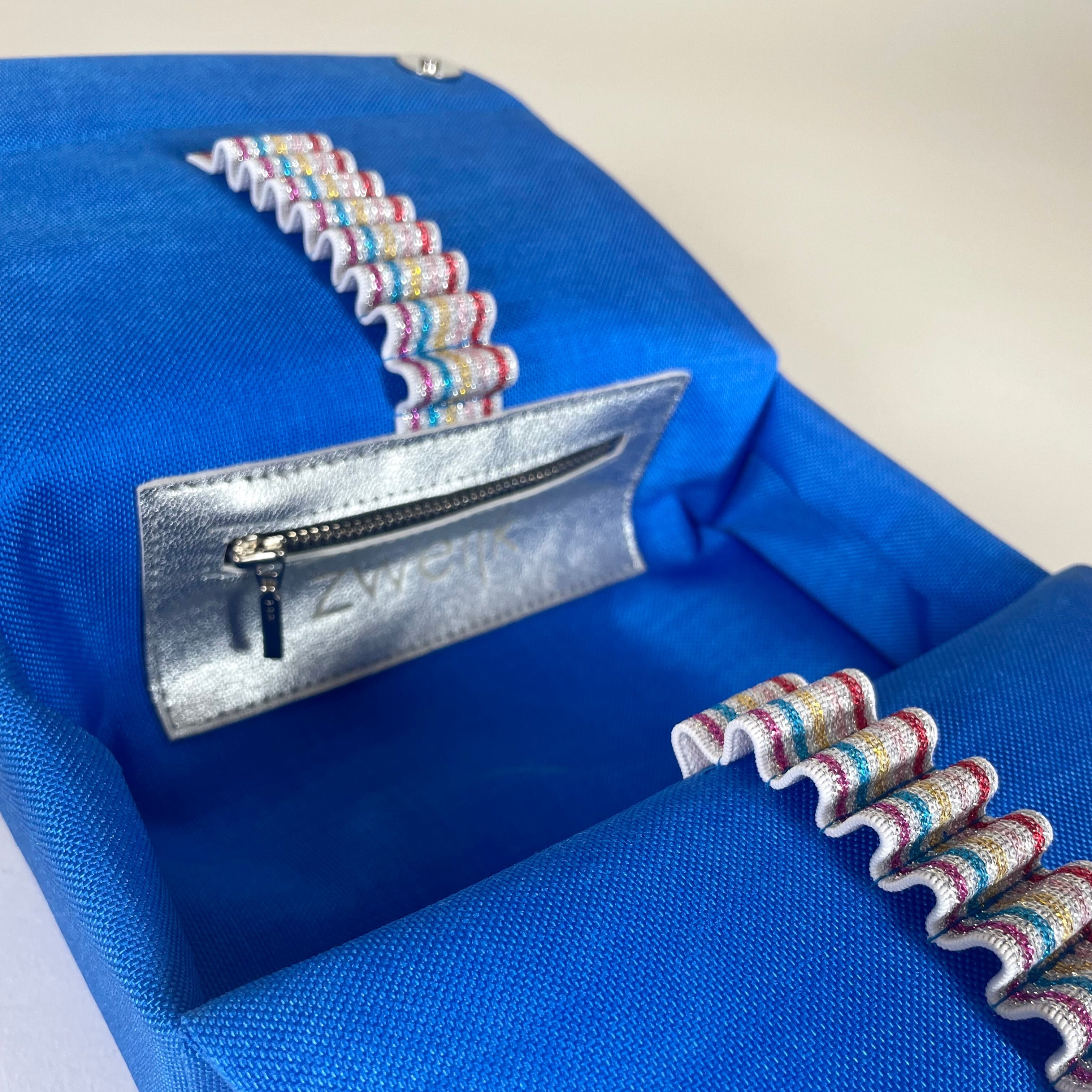 FEDERMÄPPCHEN  Himmelblau/Glitzer